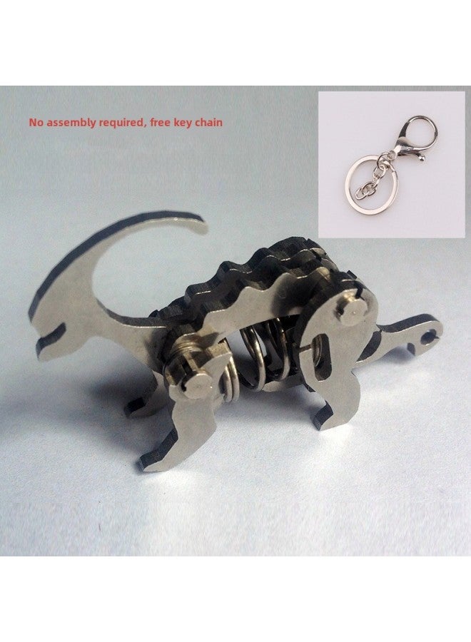 Steel Warcraft 3D Metal Jigsaw Puzzle Assembled Model Stall Adult Children Handmade DIY Gift Educational Toys-Color:Vice Ctenosaurus Keychain】 - Image 1