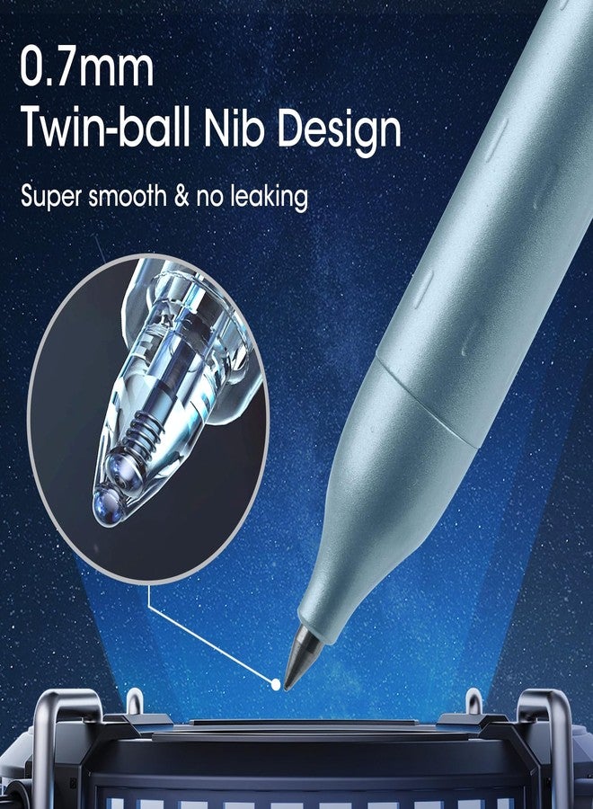 WRITECH Gel Pens Fine Point: Premium Metal Barrel Retractable 0.7mm Black Ink Pen 2ct with 2 Refills No Smear & Bleed Quick Dry Smooth Writing Silent Click Luxury Up-Gel - Image 3