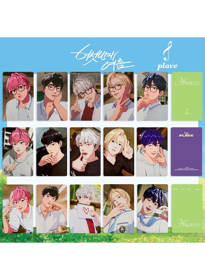 NIBEMINENT 5 قطع بطاقات لومي كيبوب PLAVE الصيفية السادسة لهدايا مجموعة المعجبين - Image 2