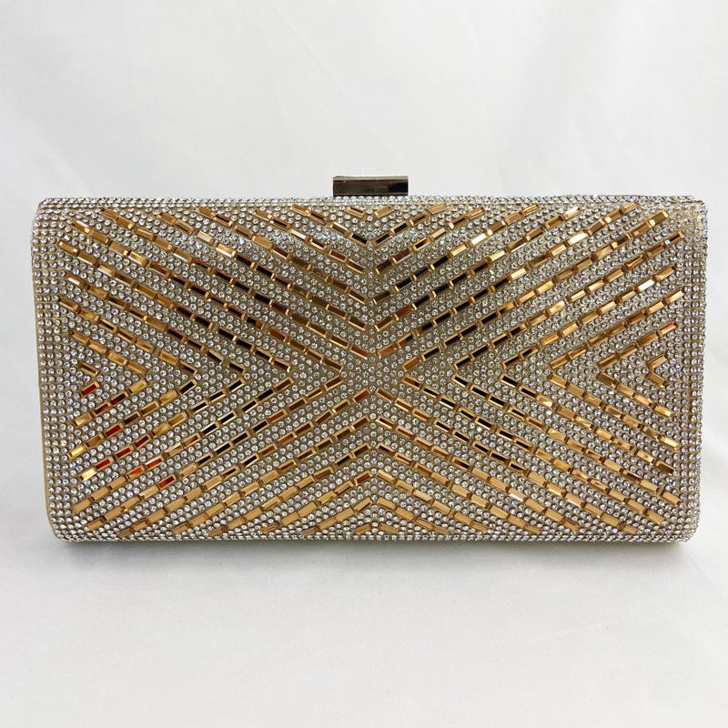 Special For New Rhinestone Banquet Evening Bag Acrylic Striped Clutch Bag Shoulder Crossbody Dress Women'S Bag - Image 1