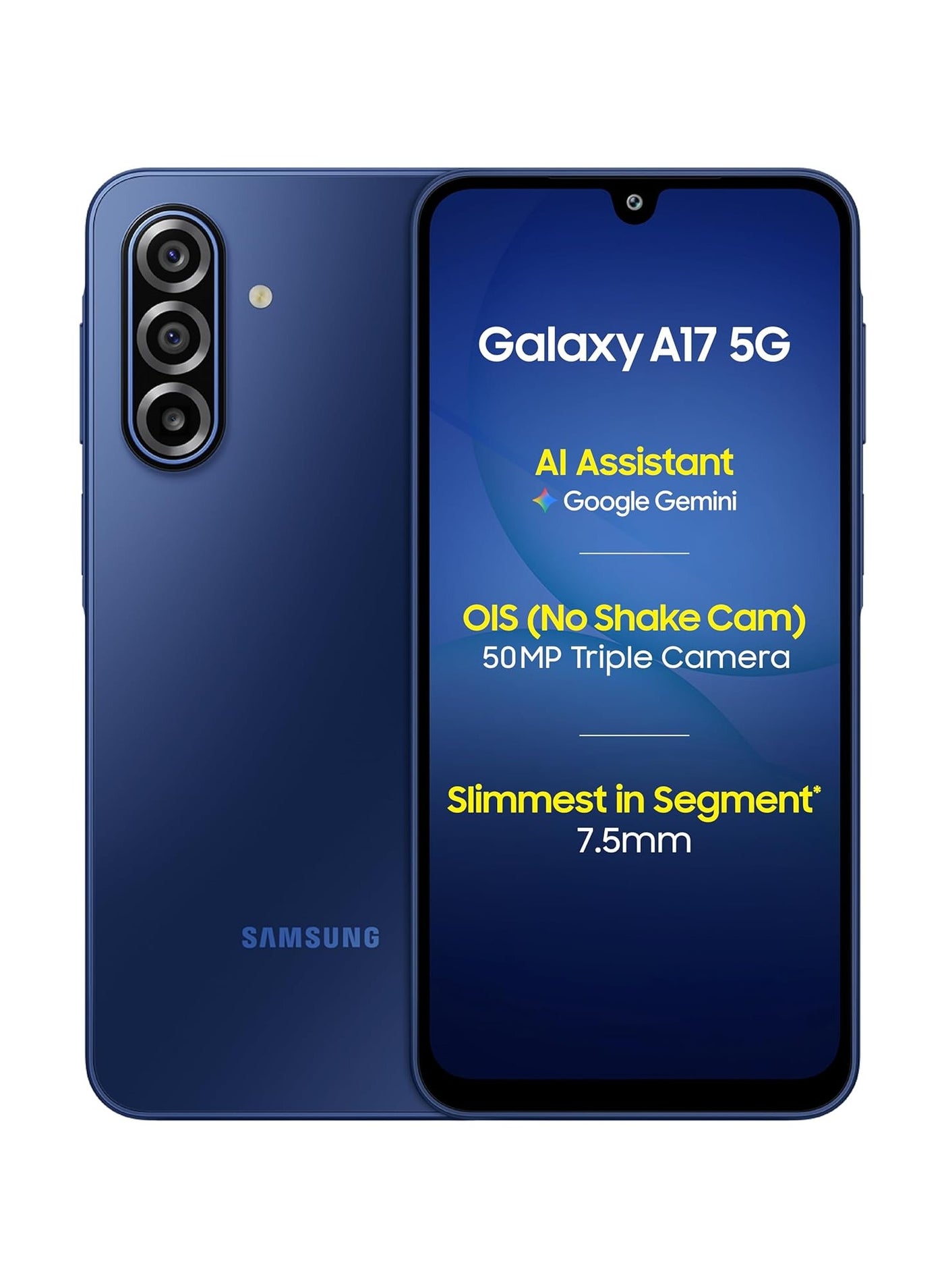 Samsung Galaxy A17 5G (Blue, 6GB RAM, 128GB Storage) | 50 MP No Shake Camera | Gemini Live | Circle to Search | Super AMOLED | Corning Gorilla Glass Victus | 7.5mm Sleek | AI