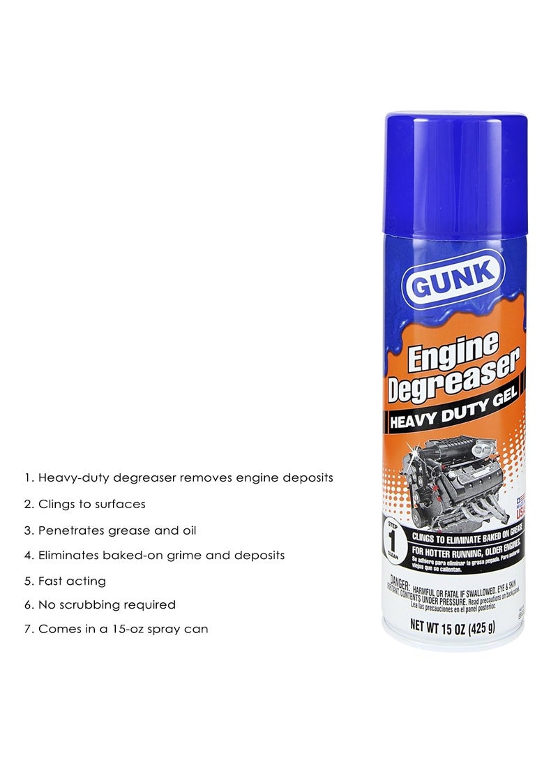 Gunk GUNK Heavy Duty Engine Degreaser Gel, 15oz - Superior Grease and Oil Removal Formula for Engine Maintenance  - Image 2