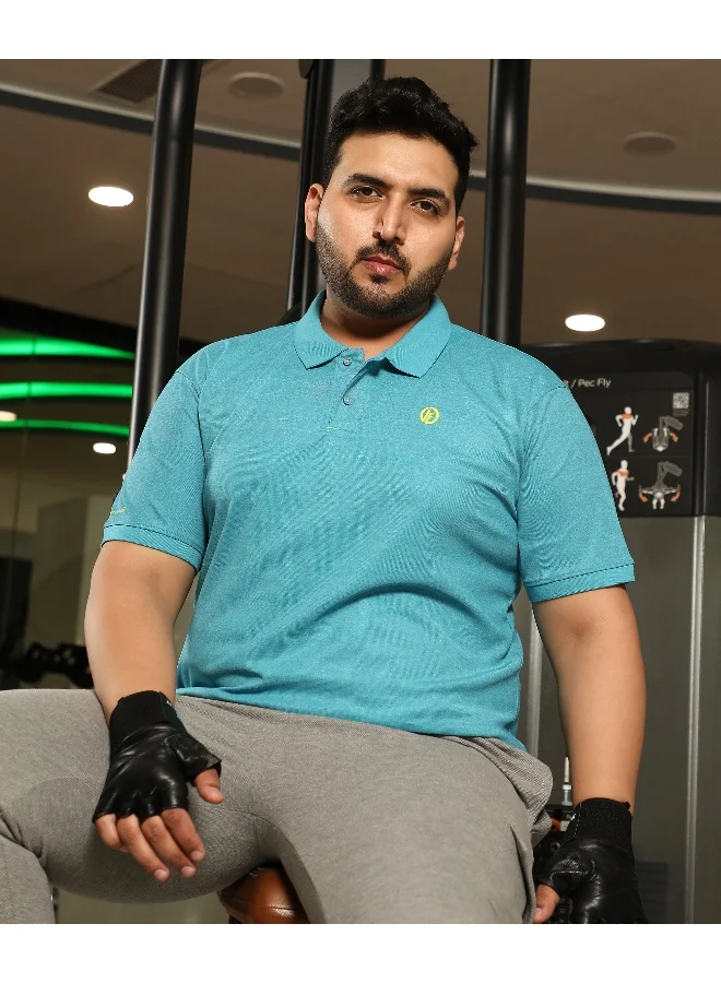 Instafab Plus Men's Sky Blue Basic Activewear Polo T-Shirt