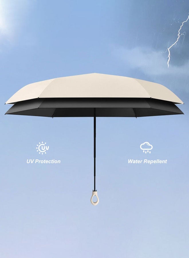 Hanayo مظلة ميني لحماية من الأشعة فوق البنفسجية مظلة خفيفة الوزن محمولة مضادة للمطر للنساء والأطفال لأيام ممطرة ومشمسة بحجم السفر (أسود) - Image 5