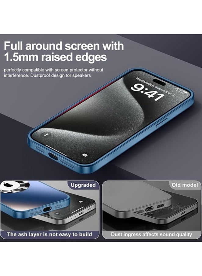 Magnetic case for iPhone 15 Pro Max, camera lens protector with full window cover, visual identity, scratch-resistant scrub, waterproof sweat-resistant slim - Blue  - Image 5