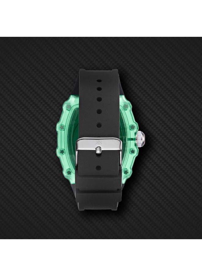 KENNETH SCOTT Men's Silicone Analog Watch K25009-ZSBB - 43 mm  - Image 5