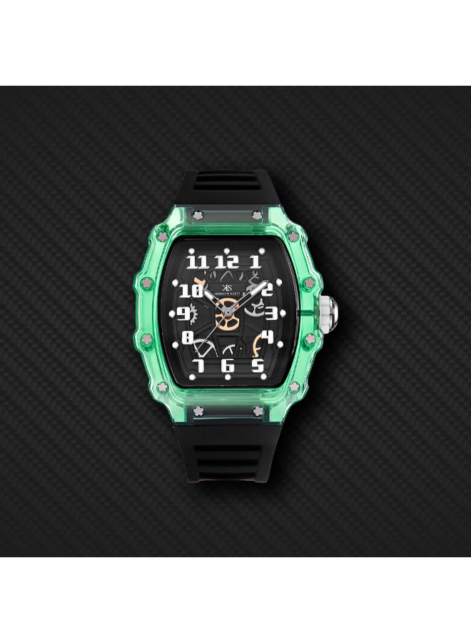 KENNETH SCOTT Men's Silicone Analog Watch K25009-ZSBB - 43 mm  - Image 4