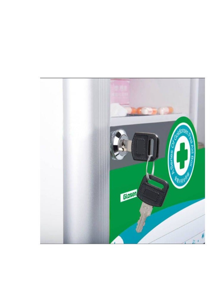 GLOSEN First Aid Box / Cabinet for Medicine storage with Handle, Aluminum 350X140x300  ALUMINIUM - Image 2