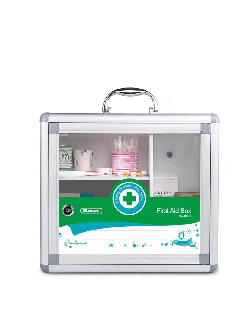 GLOSEN First Aid Box / Cabinet for Medicine storage with Handle, Aluminum 350X140x300  ALUMINIUM - Image 4
