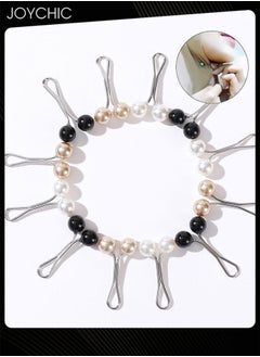 Joychic 12 Piece Women's U-shaped Needle Pearl Clip Scarf Headscarf Buckle Hijab Pins  - Image 1
