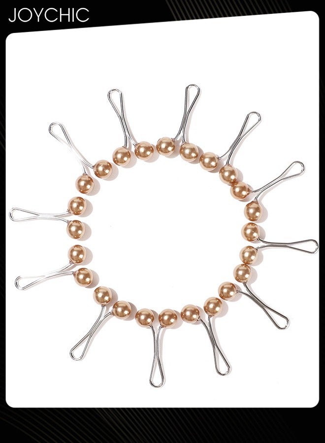 Joychic 12 Piece Women's U-shaped Needle Pearl Clip Scarf Headscarf Buckle Hijab Pins  - Image 4