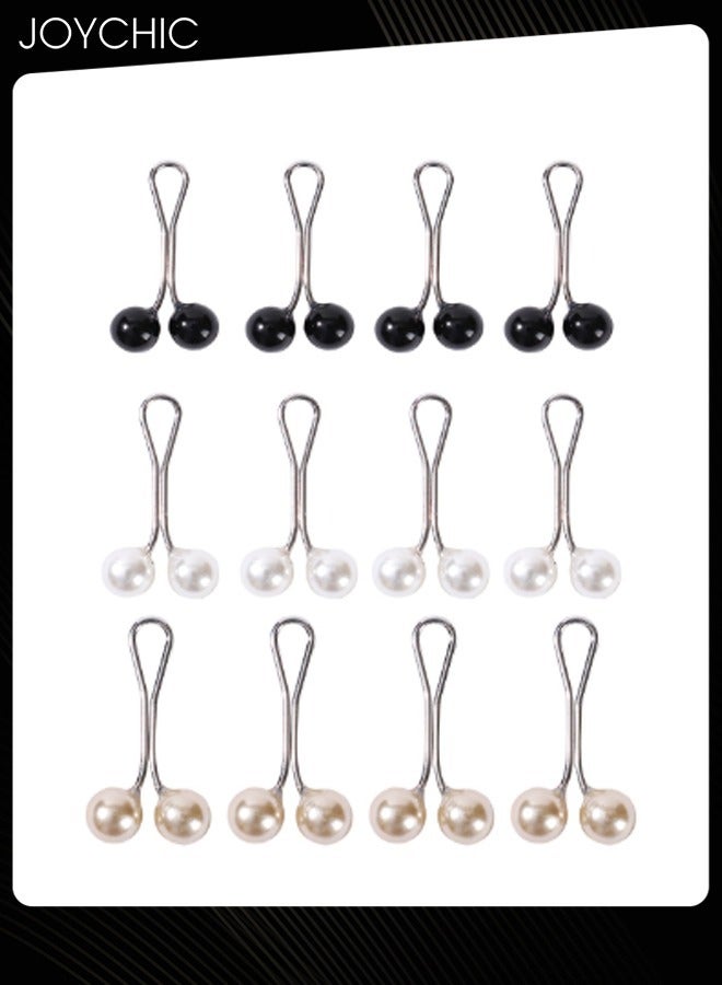 Joychic 12 Piece Women's U-shaped Needle Pearl Clip Scarf Headscarf Buckle Hijab Pins  - Image 2