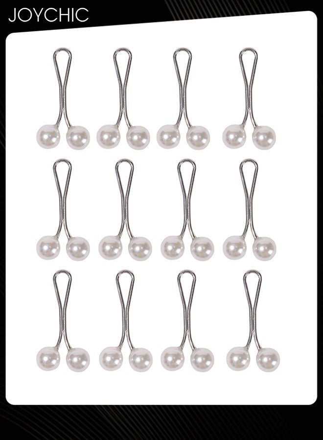 Joychic 12 Piece Women's U-shaped Needle Pearl Clip Scarf Headscarf Buckle Hijab Pins  - Image 3