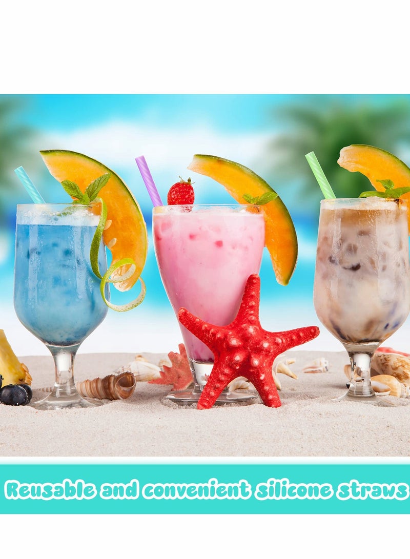 Excefore Reusable Straws, 4 Set Silicone Straws with Case Foldable Portable Drinking Straw for Party Travel Cold or Hot Carry - Image 5