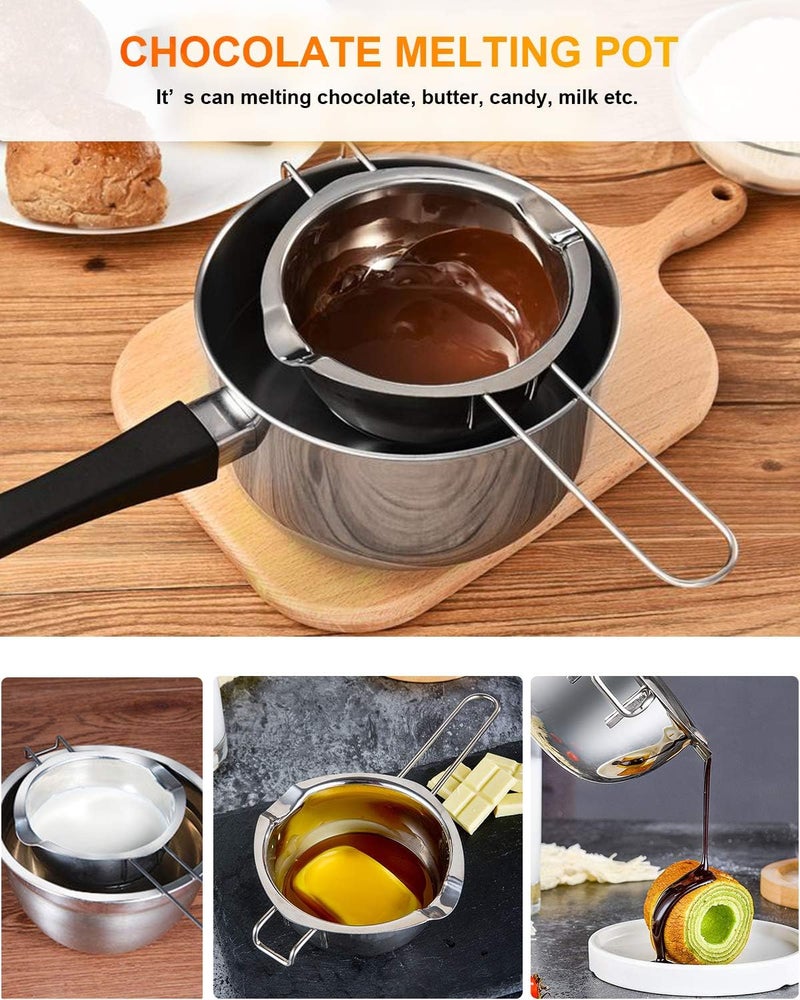 SONGZIMING Stainless Steel Double Boiler Pot for Melting Chocolate, Candy and Candle Making (18/8 Steel, 2 Cup Capacity, 480ML) - Image 5