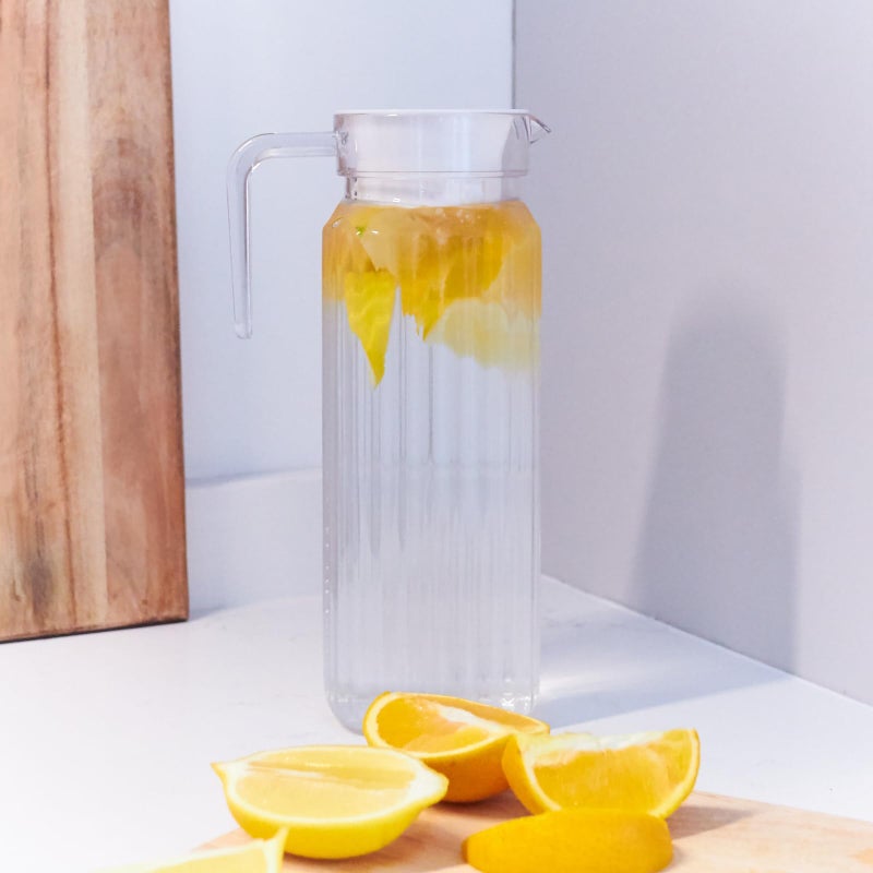 GOLDBEARUK Square Plastic Pitcher Fridge Jug with Lid  11 Litre Carafe