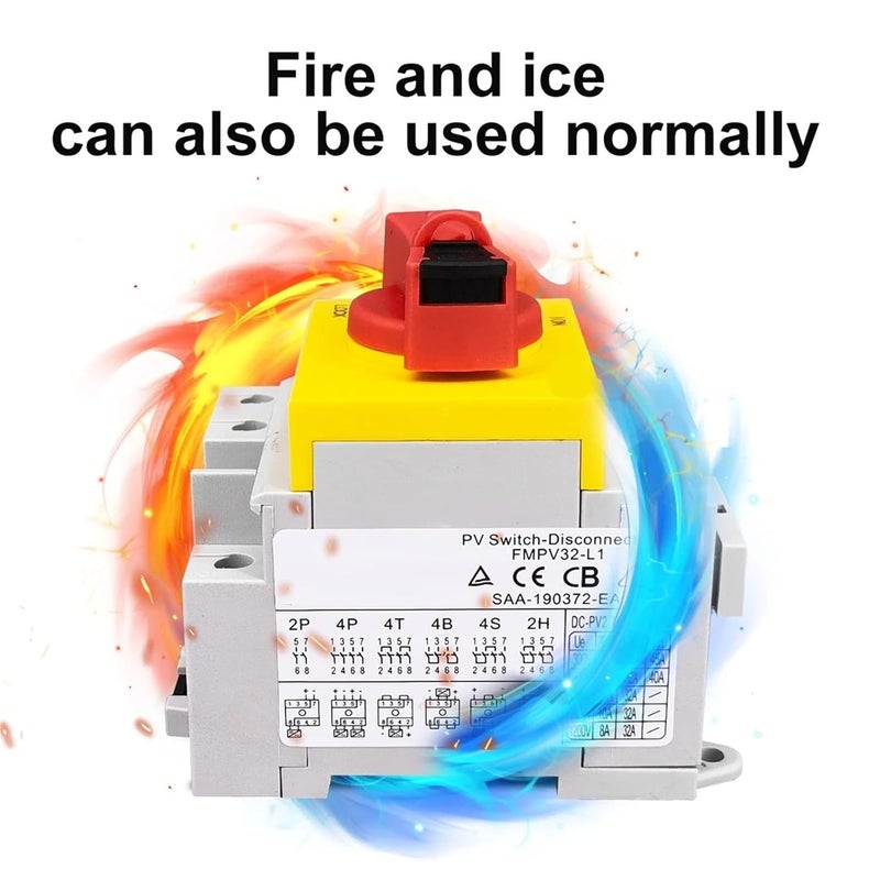 1200V 32A Solar DC Isolator Switch Rotary Handle Disconnector for Distribution Box - Image 5