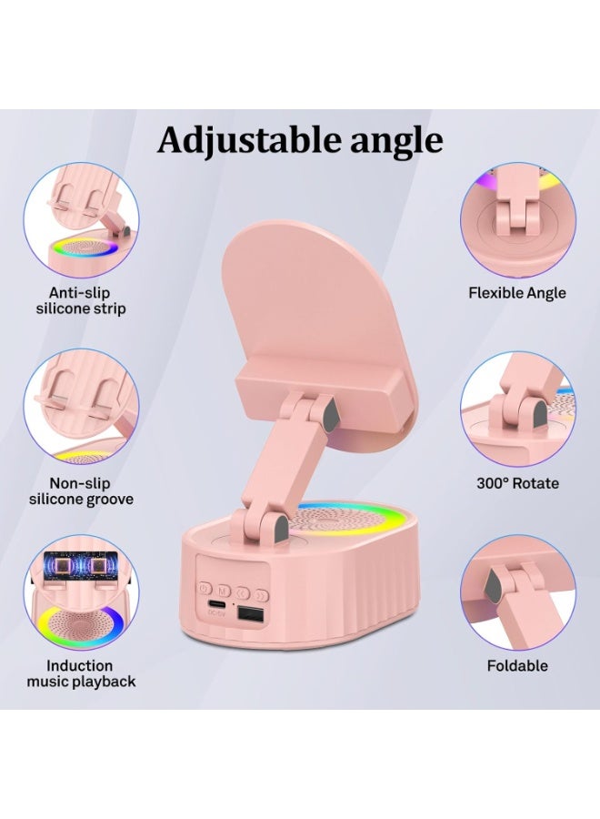 XiuWoo 5-in-1 Wireless Induction Bluetooth Speaker with Phone Holder, 3000mAh Emergency Charger，300° Foldable Design for iPhone/Android/Tablets，It is a very good gift for boys and girls，ideal for Home or Office - Image 3