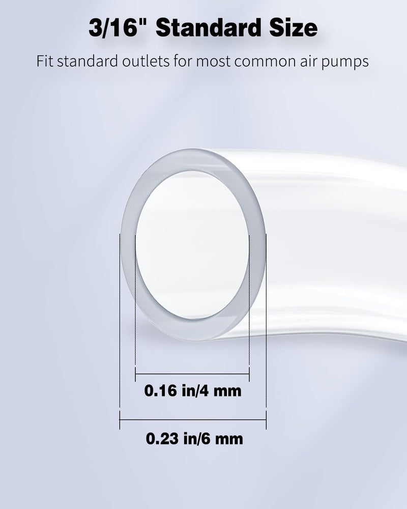 Pawfly Aquarium Airline Tubing 6.5 Feet Standard 3/16" Aquarium Tubing for Fish Tank Air Pump, Flexible Kink-Resistant Pure PVC Hose for Aquarium Garden Terrarium Pond - Image 4