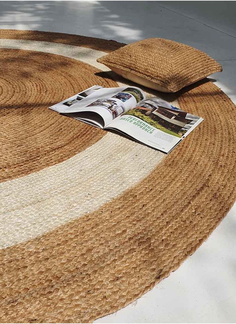 Ramsha Ramsha Handmade Jute Rug For Living Room Area Rug For Bedroom Round Carpet BR-008  - Image 2