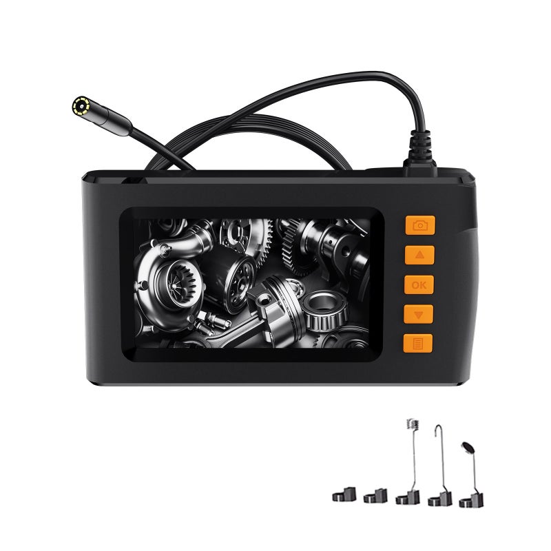 Endoscope Camera with Light, HD 1080P Borescope with 4.3'' LCD Screen 8 LED Lights, IP67 Waterproof Inspection Camera with 16.4ft Rigid Cord - Image 1