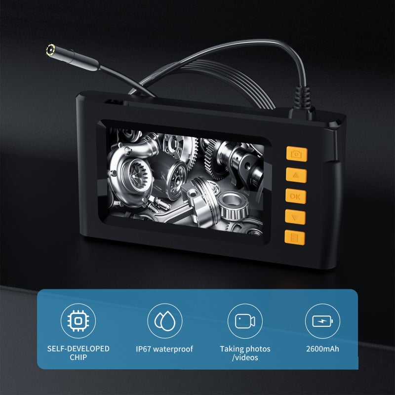 Endoscope Camera with Light, HD 1080P Borescope with 4.3'' LCD Screen 8 LED Lights, IP67 Waterproof Inspection Camera with 16.4ft Rigid Cord - Image 5
