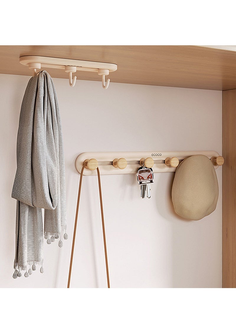 Loquat High Grade Wall Mounted Coat Hooks Rack With 6 Removable Hooks Household Essential Hat Keys Bags Organizer Rack Hooks For Bedroom Entryway Living Room - Image 1