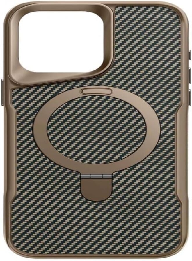 Next Store Compatible with iPhone 15 Pro Max Case, Flexible Shockproof Case, Magnetic Ring Support, Strong Protection, Scratch Resistant, Slim Design, Raised Edges, Comfortable Grip.(Brown)