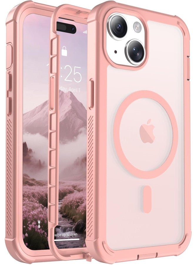jaroco Magnetic for iPhone 15 Case, [Compatible with MagSafe][Military Grade Drop Protection][Heavy Duty Protection][Non-Slip][Shockproof] 2-Layer Durable Bumper Phone Case 6.1''-Pink - Image 1