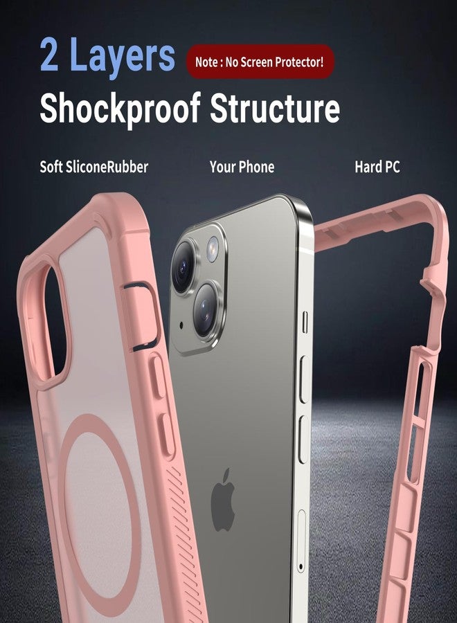 jaroco Magnetic for iPhone 15 Case, [Compatible with MagSafe][Military Grade Drop Protection][Heavy Duty Protection][Non-Slip][Shockproof] 2-Layer Durable Bumper Phone Case 6.1''-Pink - Image 2