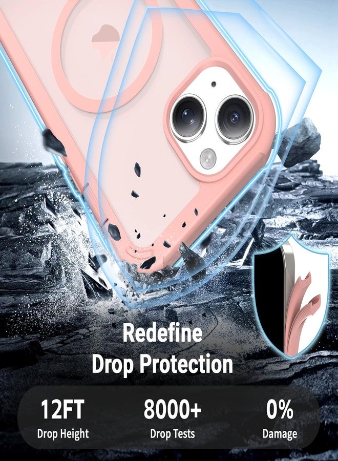 jaroco Magnetic for iPhone 15 Case, [Compatible with MagSafe][Military Grade Drop Protection][Heavy Duty Protection][Non-Slip][Shockproof] 2-Layer Durable Bumper Phone Case 6.1''-Pink - Image 3