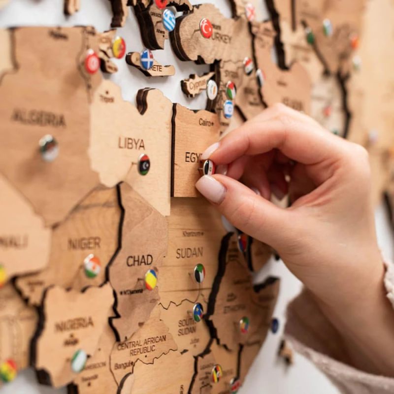 World Flag Pins 291-Piece Collection Durable Metal Push Pins - Fade-Resistant Colors Map Pins for Travel Enthusiasts - Image 3