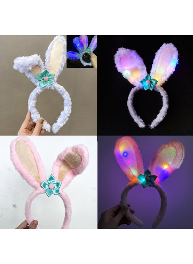 Stall Toy Night Market Explosions Luminous Headband Stall With Light Small Gift Headwear Cat Ear Rabbit Ear Headband Bar-Color:Star Dew Headband Mixed Color (At Street Stall) - Image 1