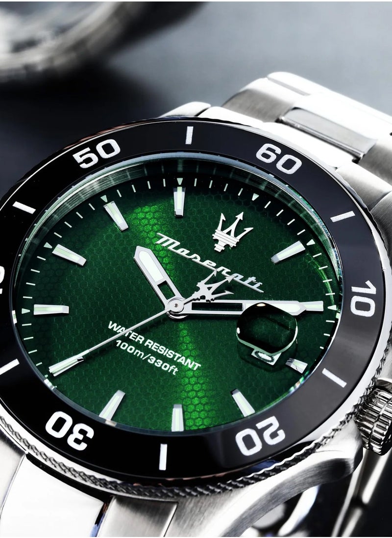 Maserati - Men’s Competizione Analog Green Dial Stainless Steel Watch R8853100038 - 43mm - Image 1