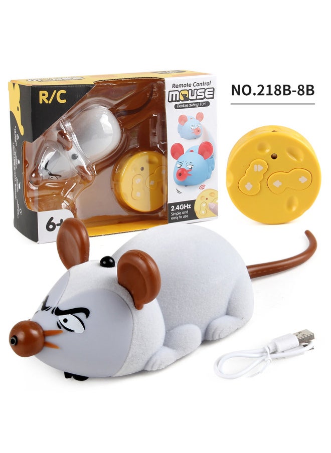 Source Manufacturers Electric Infrared Remote Control Snake Strange Trick Funny Electronic Pet Induction Mouse Toy-Color:218B-8B Gray Remote Control Mouse  - Image 1