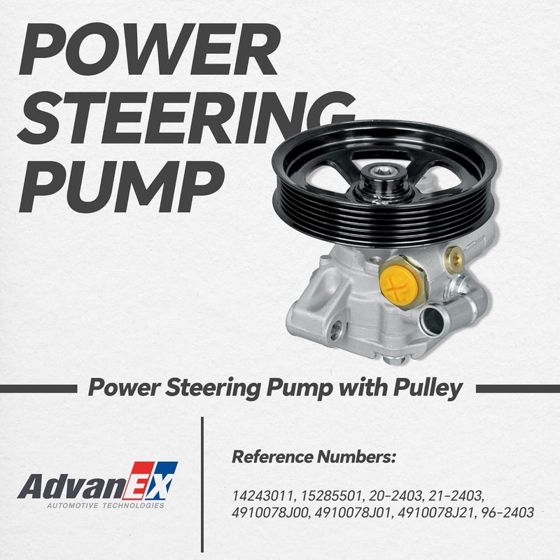 AdvanEX Power Steering Pump with Pulley for Buick, Chevrolet, GMC, Pontiac, and Saturn - Image 2