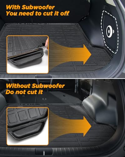 CarQiWireless حصائر أرضية لسيارة كيا سبورتاج 2023-2025 هايبرد (لا تناسب Plug-in) واقي صندوق جميع الأحوال الجوية حماية ثقيلة TPE مطاط مقاوم للماء تقنية مضادة للانزلاق لسيارة كيا سبورتاج هايبرد 2023 2024 2025 ملحقات - Image 3