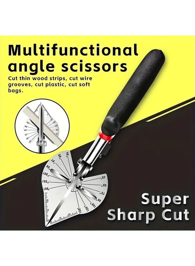 Red Ergonomic Multi Angle Scissors 45 135 Precision Cutting Tool Chrome Vanadium Steel for Electricians Carpenters DIY Includes 2 Blades - Image 4