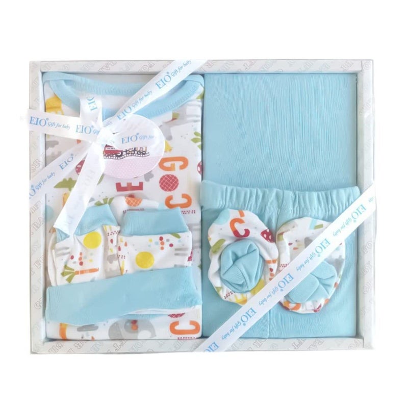 EIO طقم هدايا للأطفال حديثي الولادة ملابس هدايا 6 قطع (تركواز) - Image 2