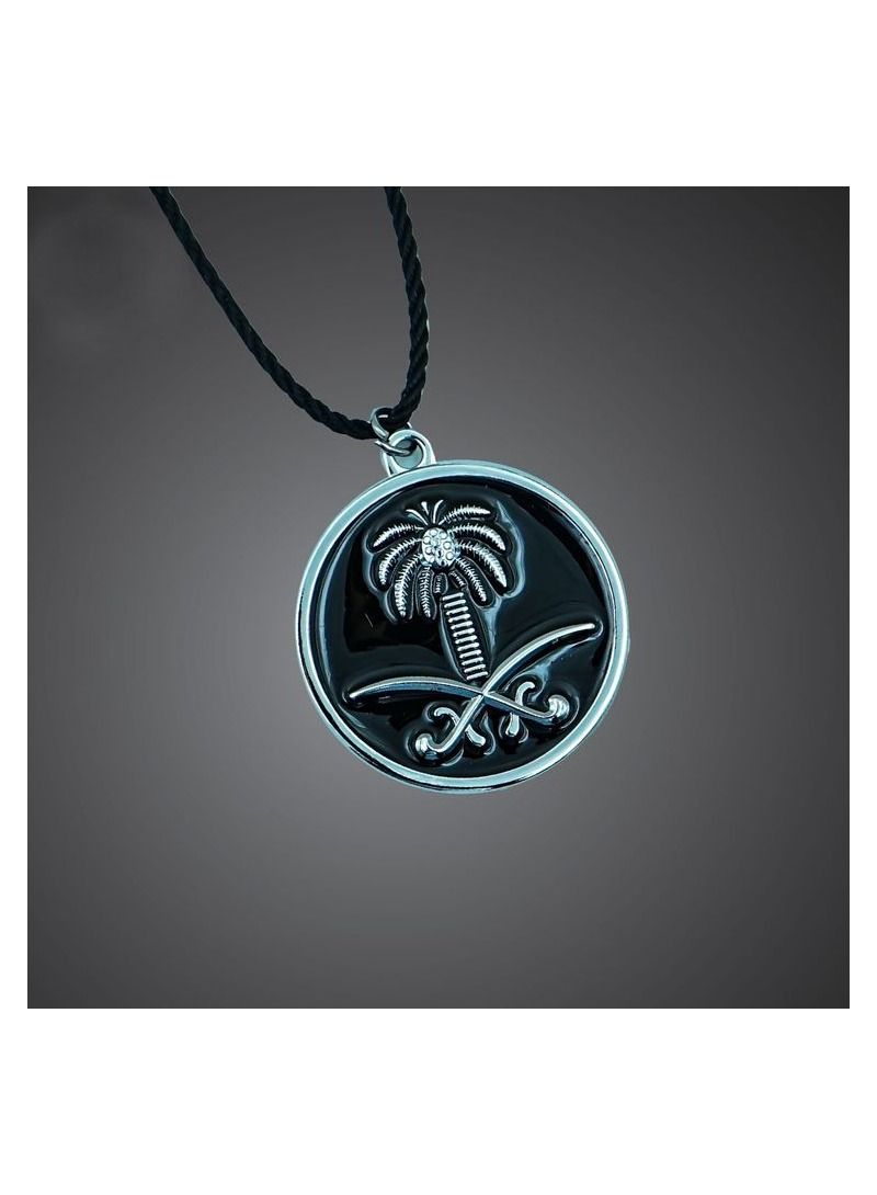 NMC Saudi Arabia National Emblem Logo Car Mirror Hanging Pendant Mini Metal Decoration Chain with Saudi Arabian Emblem Pendant 1Pcs - Image 5