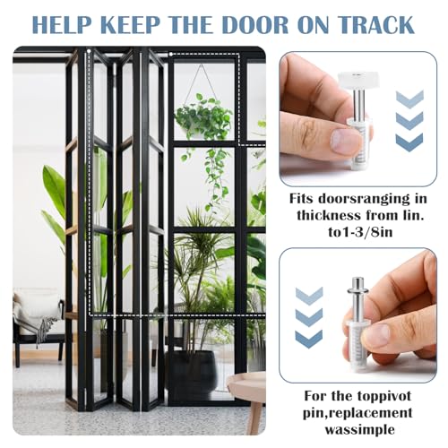 AUUTI 4 Pcs Spring Loaded Bi-Fold Door Hardware Kit - Top Roller Guide Wheel and Pivot for Folding Closet Doors, Bifold Repair Kit - Image 5