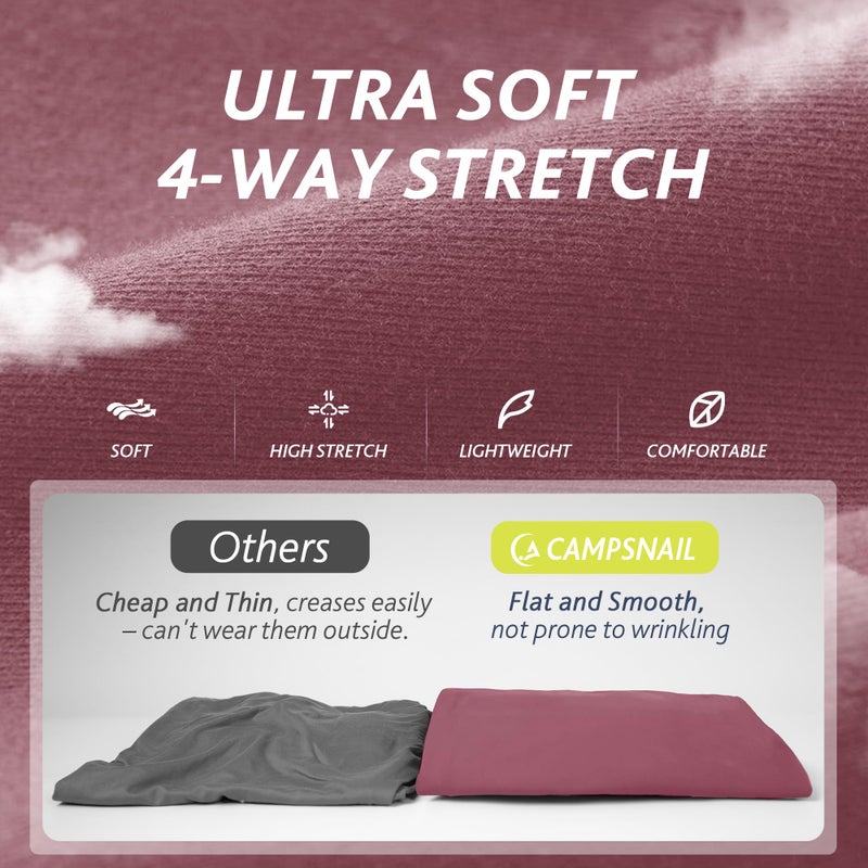 CAMPSNAIL 4 Pack Joggers for Women - Sweatpants with Pockets Lightweight Comfy Yoga Pants for Workout Travel Lounge - Image 5