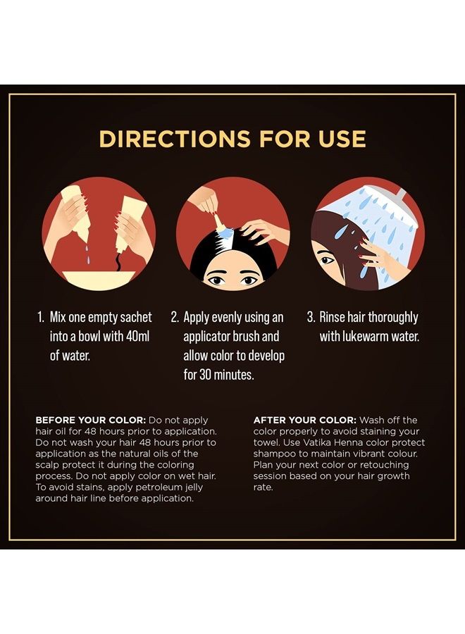 Dabur صبغة شعر فاتيكا بالحناء - صبغة شعر بالحناء، صبغة شعر بالحناء وبلسم، حناء خالية من الأمونيا لشعر قوي ولامع، تغطية 100% للشعر الرمادي، 6 أكياس × 10 جرام (بورجوندي) - Image 4