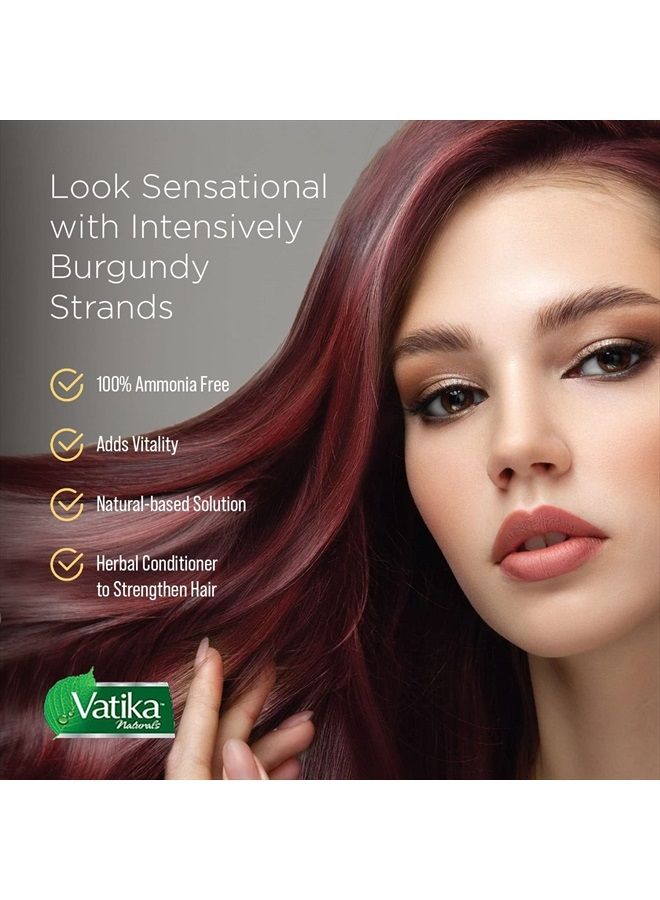 Dabur صبغة شعر فاتيكا بالحناء - صبغة شعر بالحناء، صبغة شعر بالحناء وبلسم، حناء خالية من الأمونيا لشعر قوي ولامع، تغطية 100% للشعر الرمادي، 6 أكياس × 10 جرام (بورجوندي) - Image 5