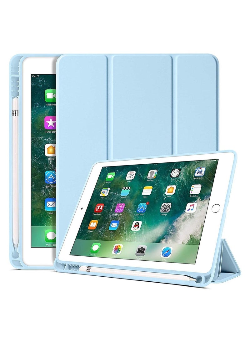 iPad 6th Generation Case, iPad 5th Generation Case with Pencil Holder, Premium Folio Folding Stand Smart Auto Wake/Sleep Case Cover for Apple iPad 9.7 Inch 2018/2017 - Image 1