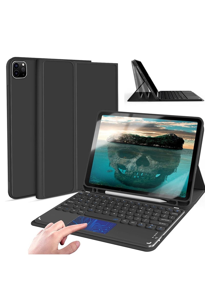 Generic - iPad Keyboard Case for iPad Air 4th Generation Detachable Wireless Bluetooth Trackpad Keyboard Smart Folio Cover with Pencil Holder Fit for iPad Pro 11 Inch 2021 /2020 /2018 iPad Air 4 2020 - Image 1