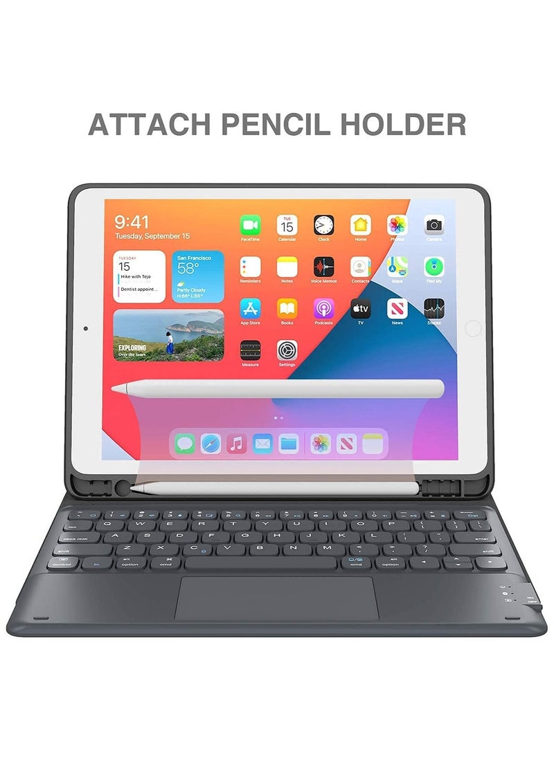 Generic - iPad Keyboard Case for iPad Air 4th Generation Detachable Wireless Bluetooth Trackpad Keyboard Smart Folio Cover with Pencil Holder Fit for iPad Pro 11 Inch 2021 /2020 /2018 iPad Air 4 2020 - Image 1