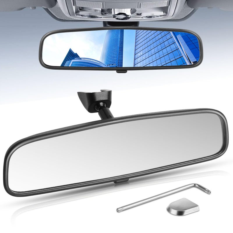 X4XZ 10.6" Rear View Mirror, Interior Rearview Mirror Universal Fit Type, Compatible with Jeep Wrangler Nissan Rogue Altima Toyota Corolla Camry Tacoma Ford F150 Focus Honda Civic Accord and More for car  - Image 1