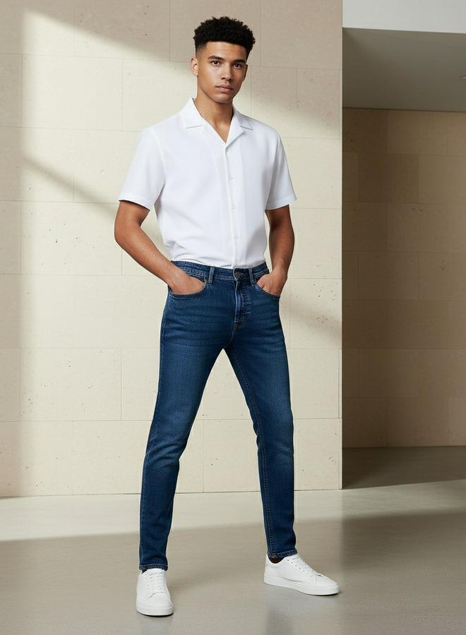 Splash FAV Fav Skinny Fit Flexi Waist Pocket Jeans - Image 5