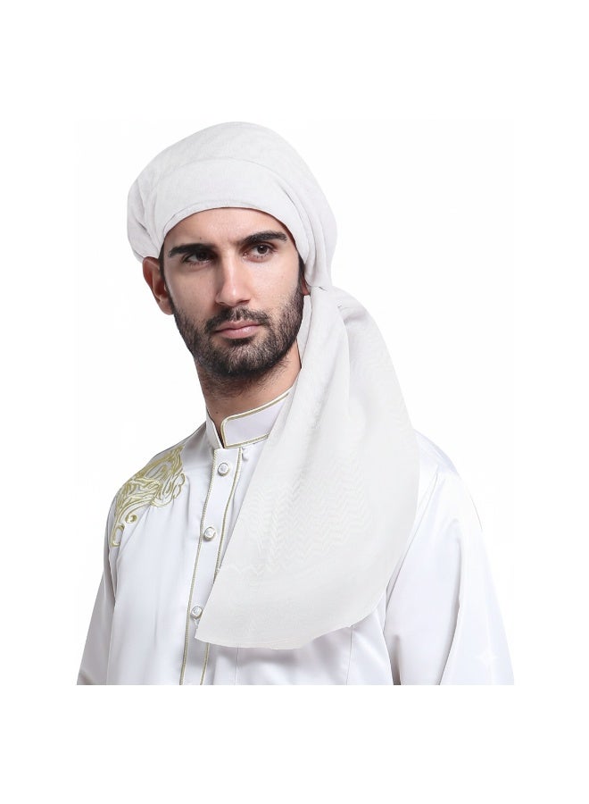 فابينني شماغ عربي كبير، وشاح كوفية أبيض، حجاب عربي تقليدي للرجال وشال إسلامي، لفافة صحراوية، كوفية خفيفة الوزن قابلة للتهوية للشمس والغبار والصلاة - Image 1